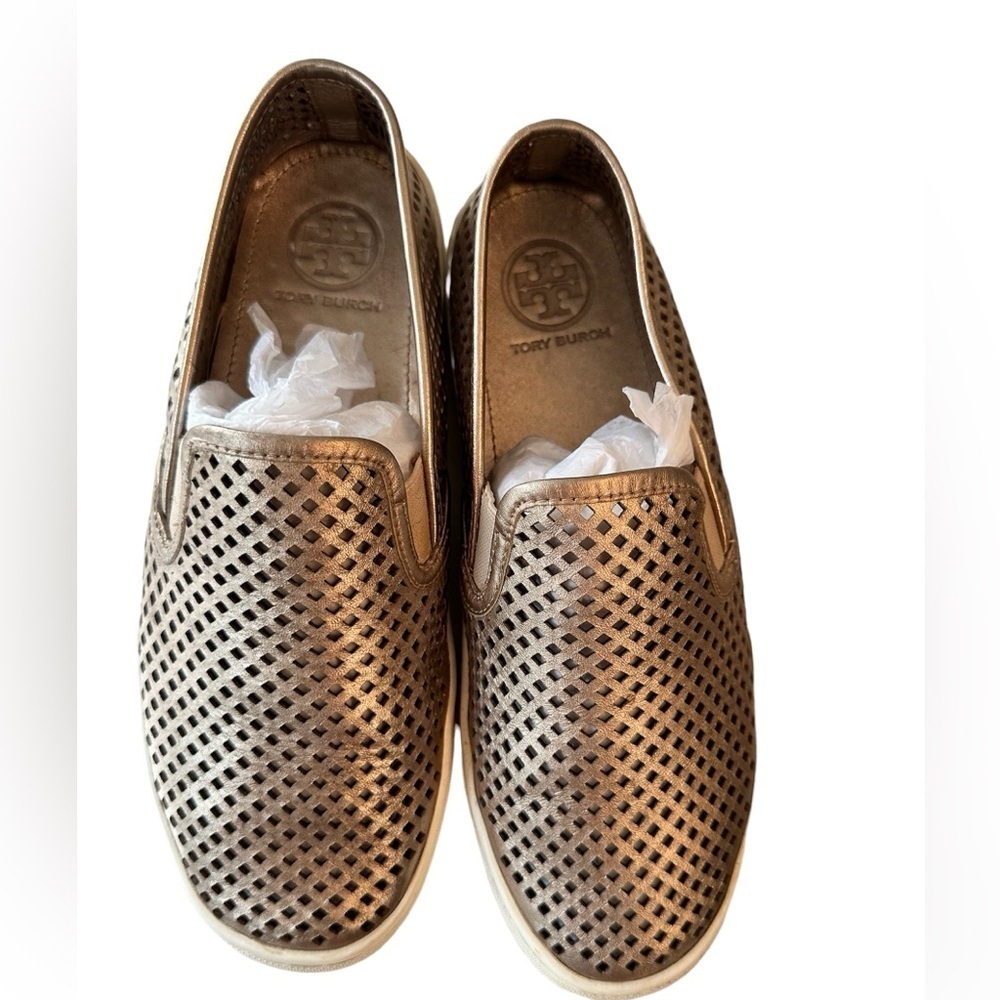 Tory Burch Gold Slides Size 8.5 - image 1